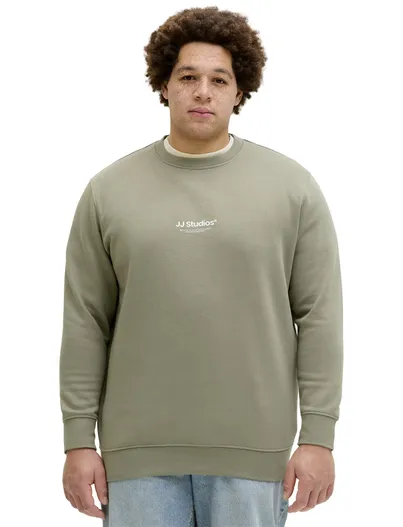 Jack & Jones Jack & Jones Plus Size sweater groen effen