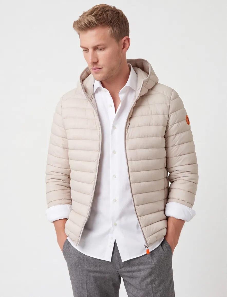 Save the Duck zomerjas creme gewatteerd capuchon