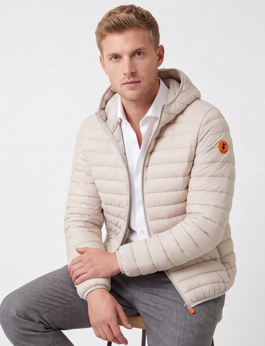 Save the Duck zomerjas creme gewatteerd capuchon
