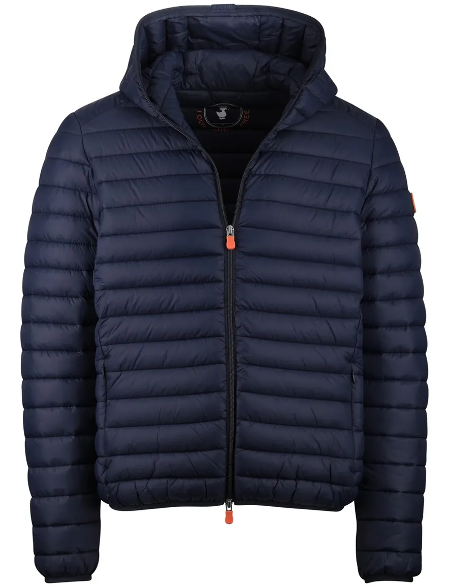 Save the Duck zomerjas donkerblauw gewatteerd capuchon