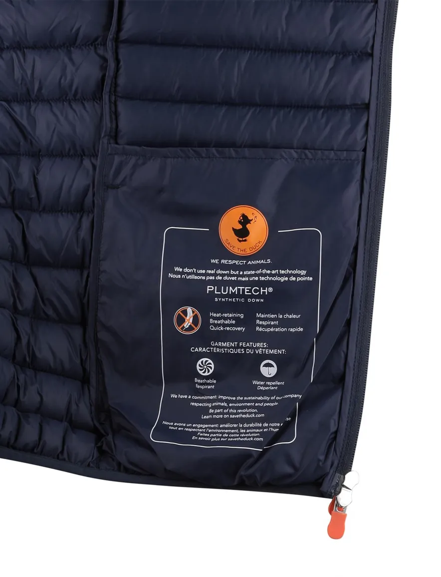 Save the Duck zomerjas donkerblauw gewatteerd capuchon