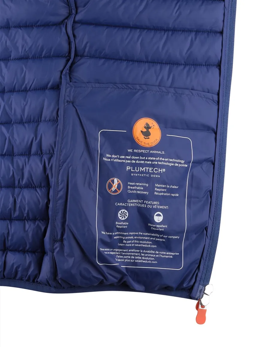 Save the Duck zomerjas blauw gewatteerd capuchon