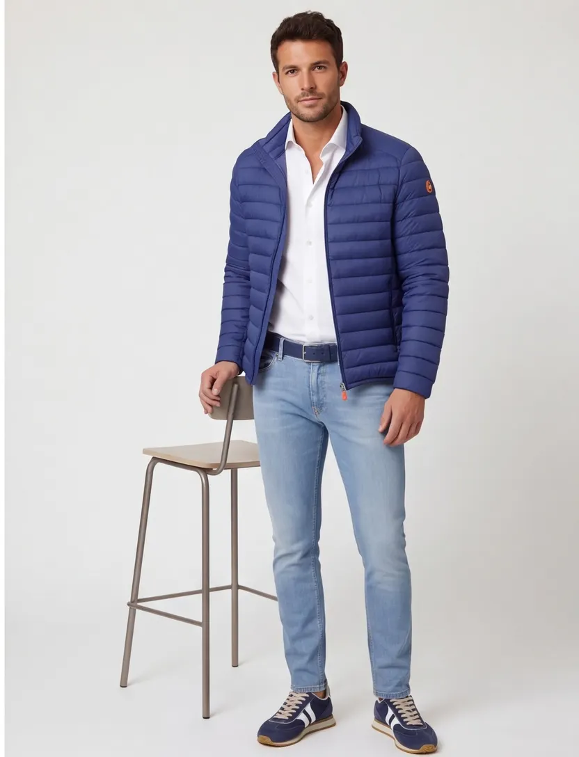 Blauw zomerjas Save the Duck gewatteerd nylon