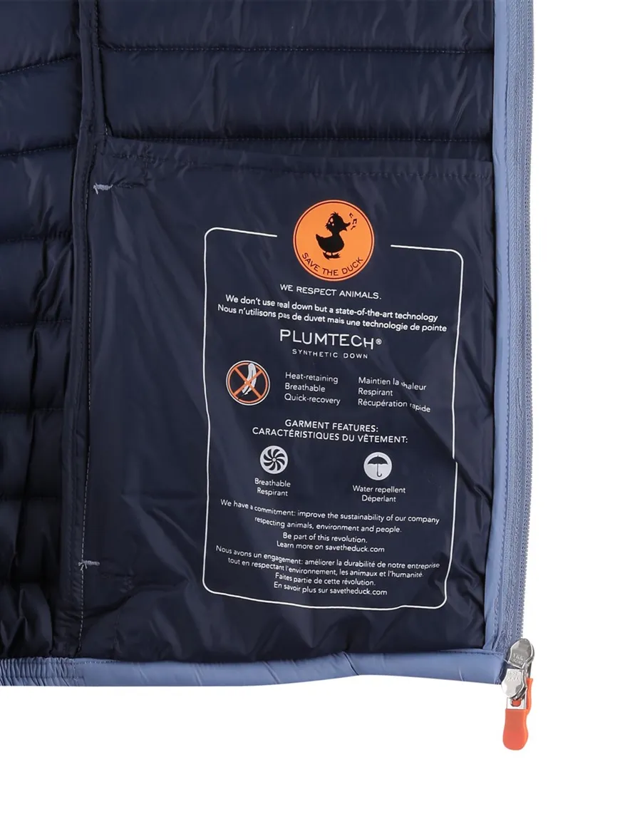 Save the Duck zomerjas blauw gewatteerd ritszakken