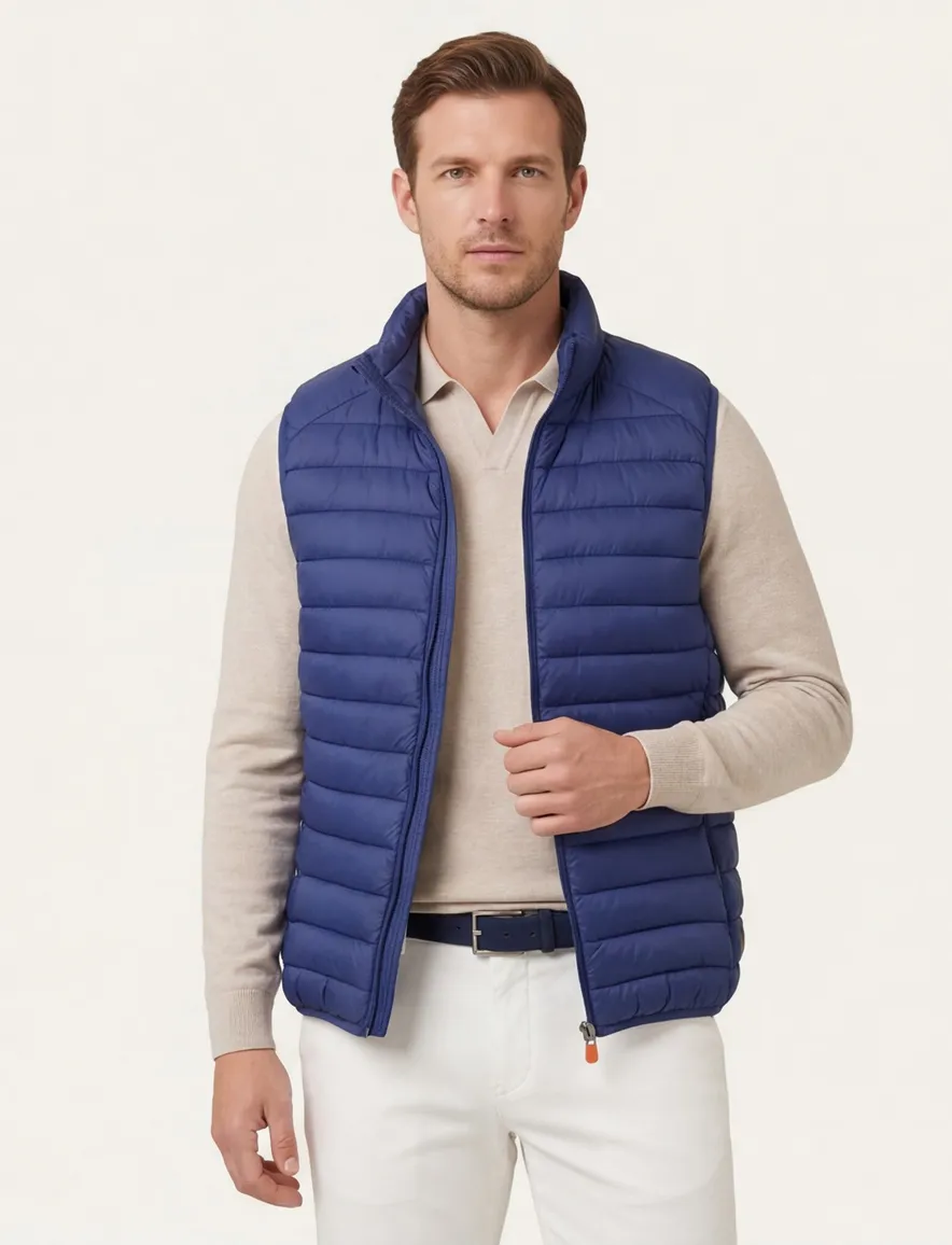 bodywarmer Save The Duck blauw gewatteerd rits
