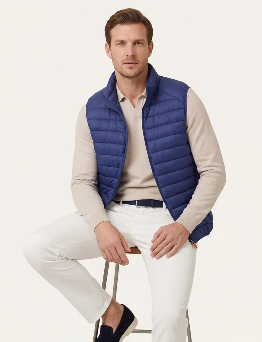 bodywarmer Save The Duck blauw gewatteerd rits