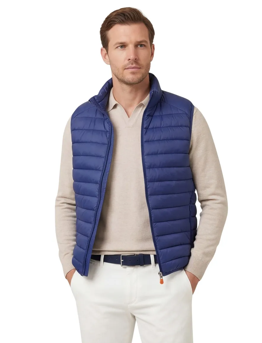 bodywarmer Save The Duck blauw gewatteerd rits