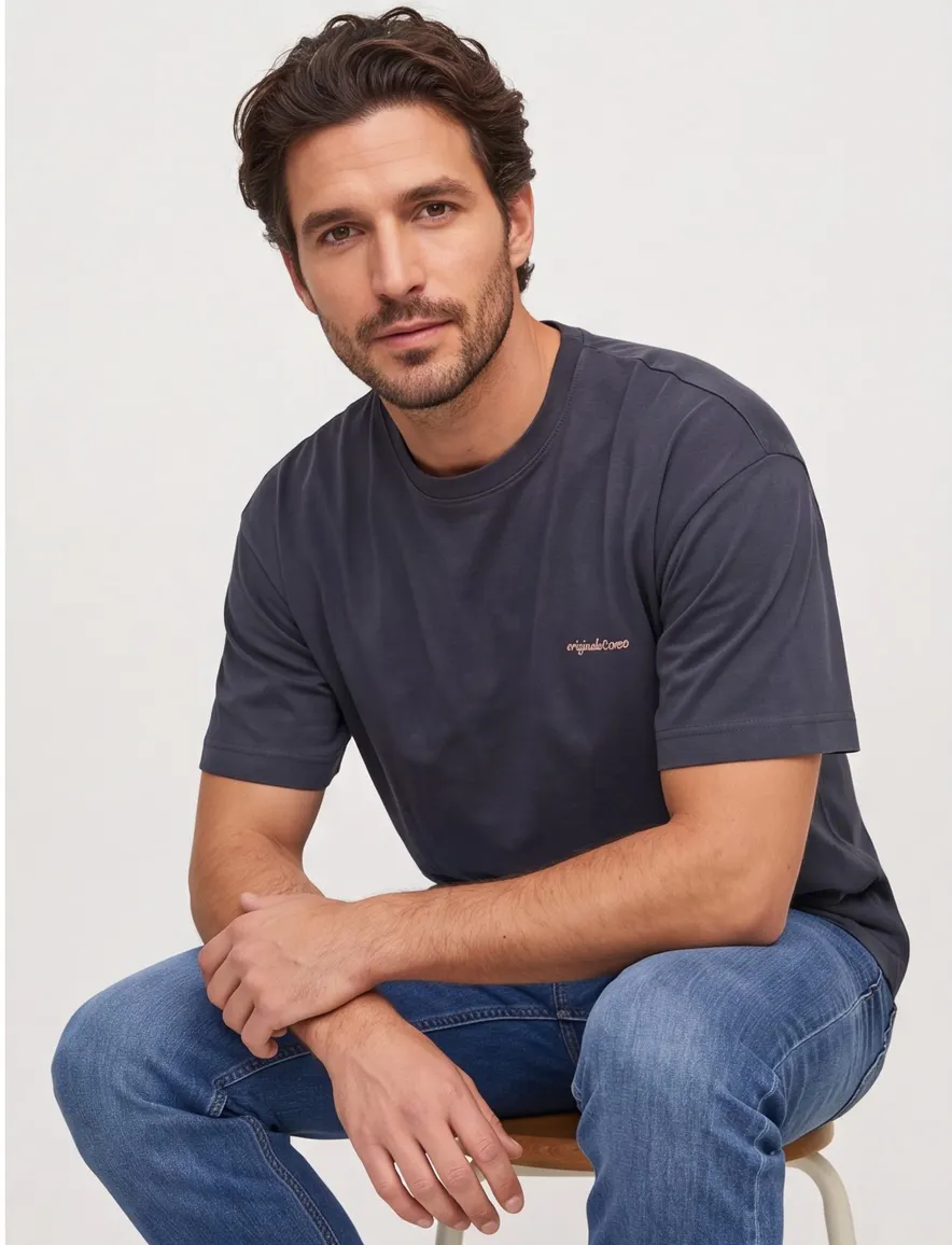 Jack & Jones t-shirt donkerblauw backprint