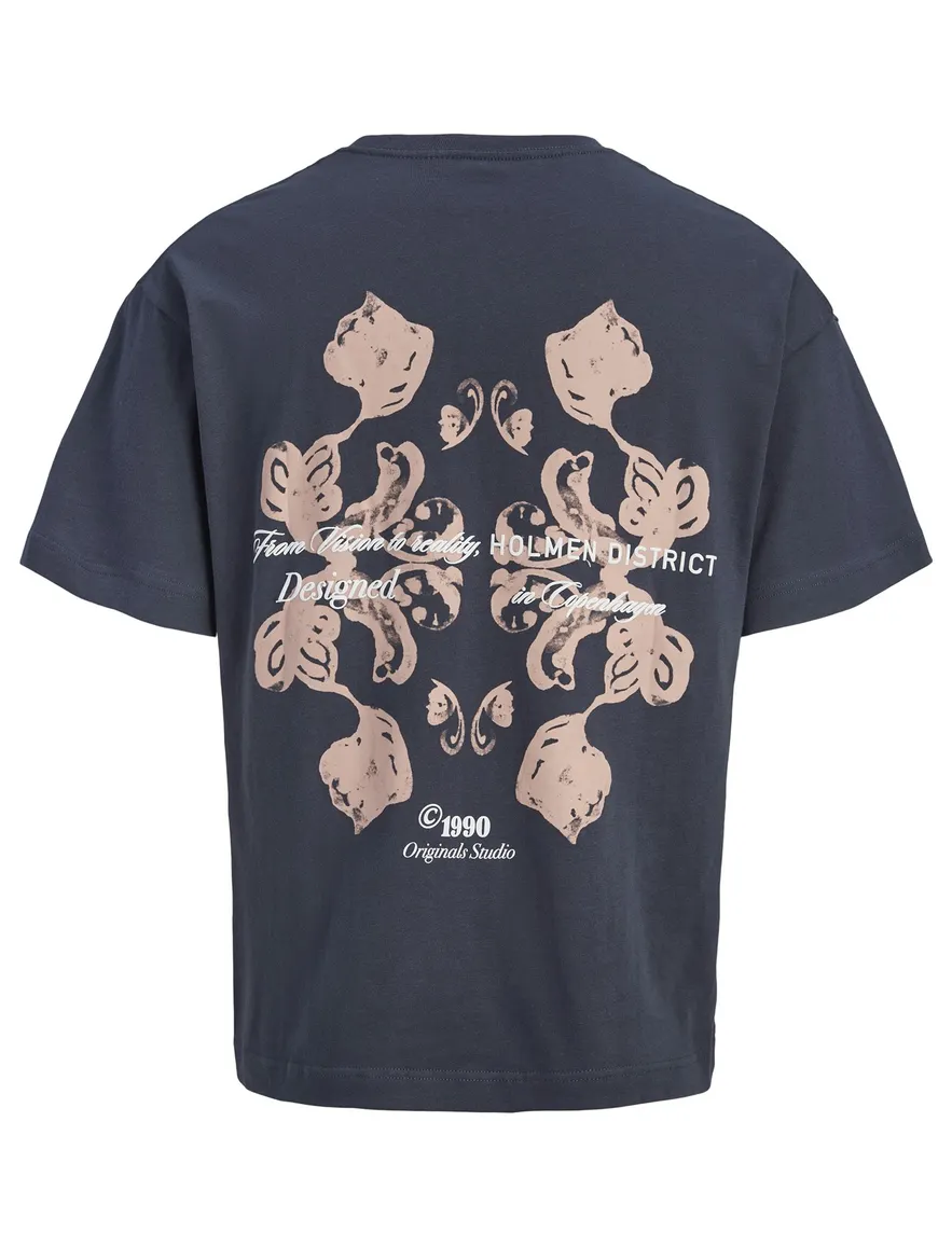 Jack & Jones t-shirt donkerblauw backprint