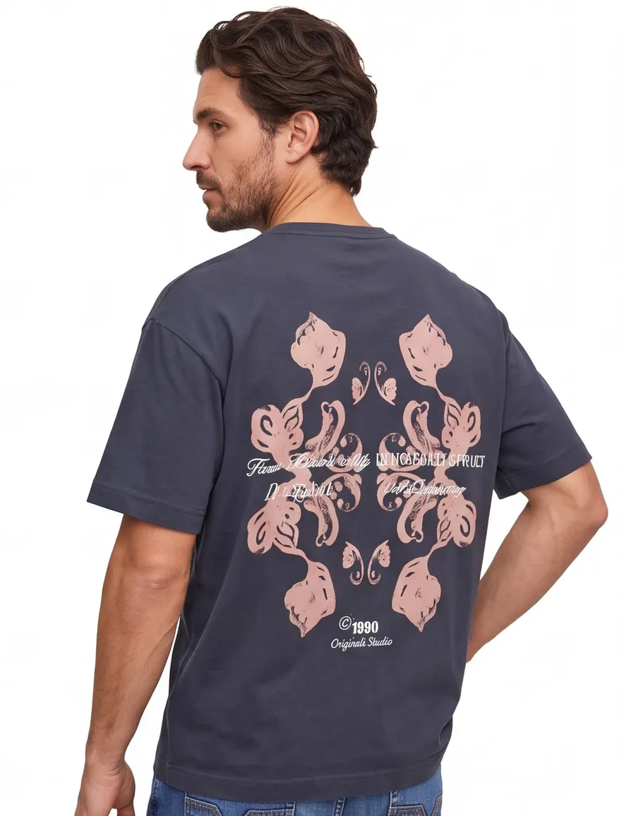 Jack & Jones t-shirt donkerblauw backprint