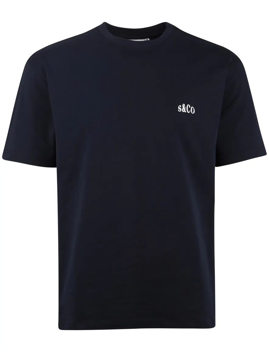 Supply & Co Abdon donkerblauw t-shirt met print