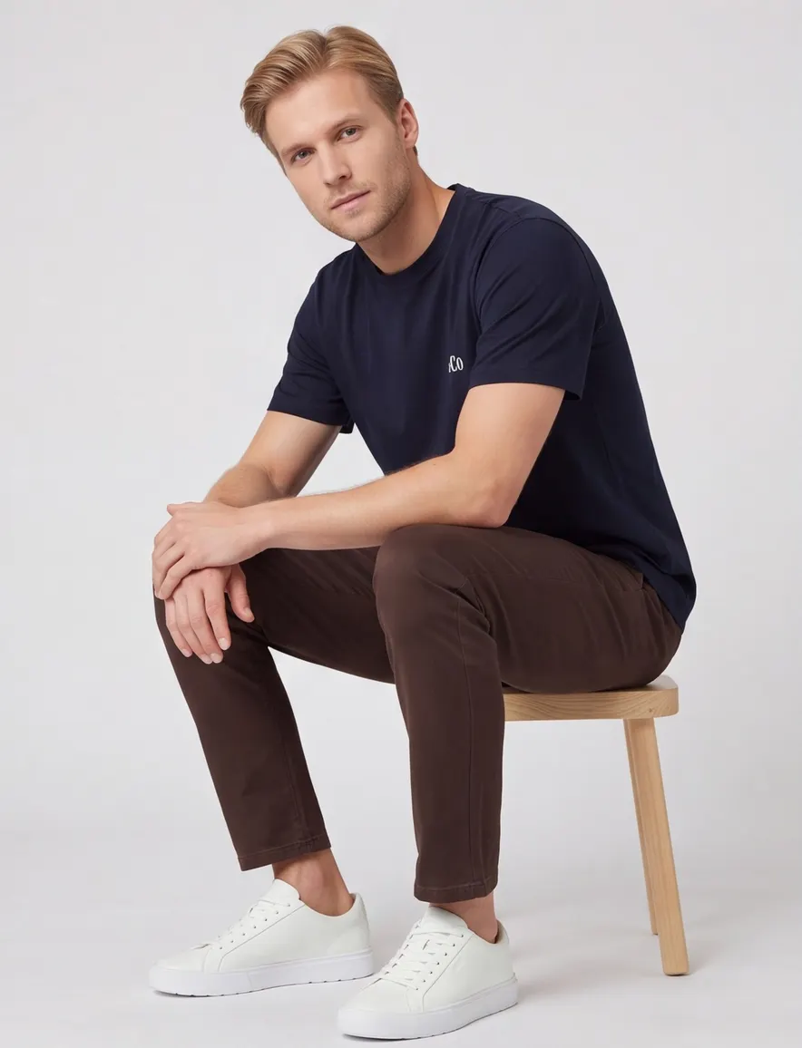 Supply & Co Abdon donkerblauw t-shirt met print