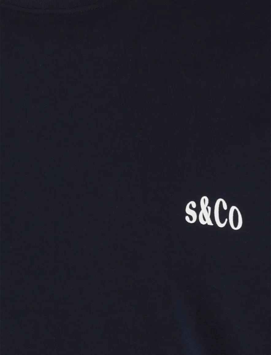Supply & Co Abdon donkerblauw t-shirt met print