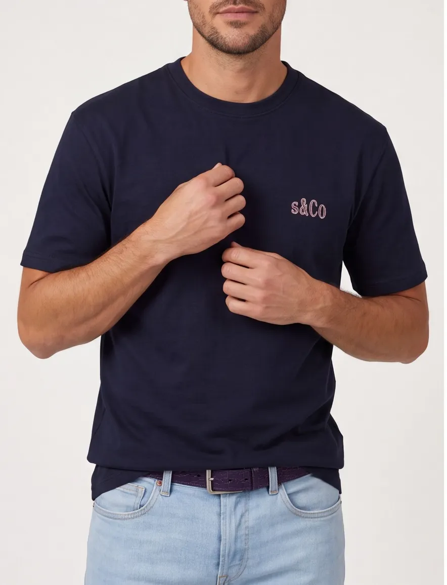 Supply & Co donkerblauw Benson t-shirt met print