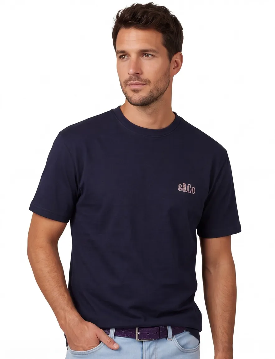 Supply & Co donkerblauw Benson t-shirt met print