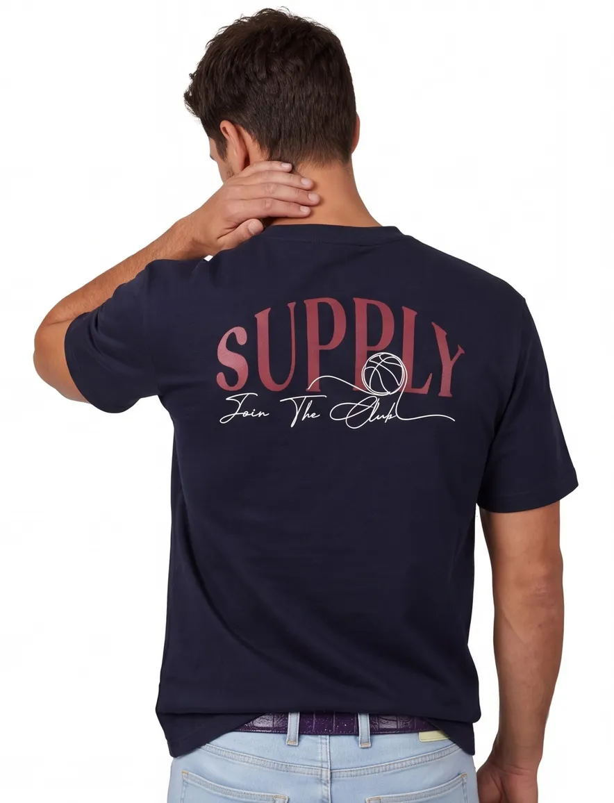 Supply & Co donkerblauw Benson t-shirt met print