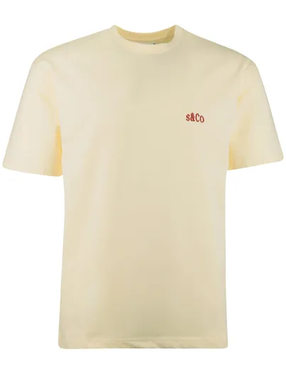 Supply & Co Licht geel T-shirt Supply & Co met rode backprint sunday fruit