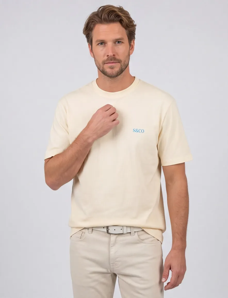 Supply & Co t-shirt Diego padel print gebroken wit