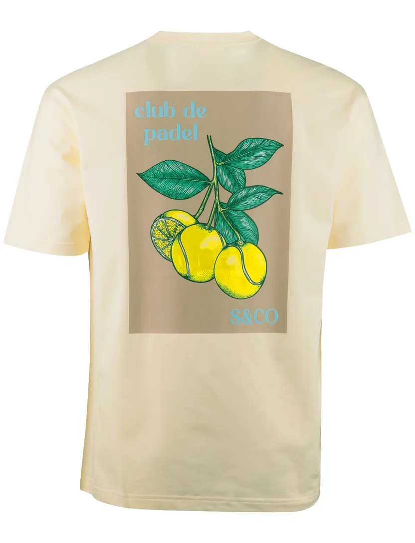 T-shirt Supply & Co geel backprint citroen padel