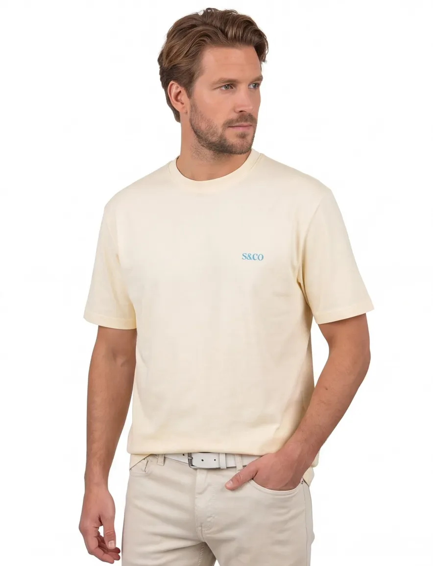 Supply & Co t-shirt Diego padel print gebroken wit