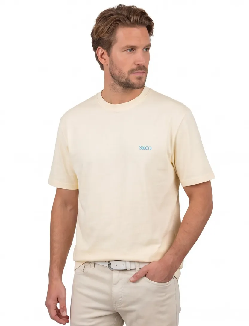 T-shirt Supply & Co geel backprint citroen padel