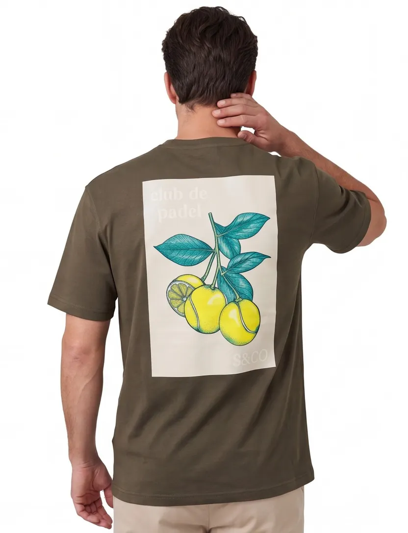 T-shirt Supply & Co bruin backprint citroen padel