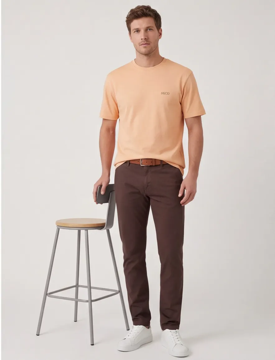 Oranje T-shirt Supply & Co met backprint citroen padel