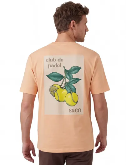 Supply & Co Oranje T-shirt Supply & Co met backprint citroen padel