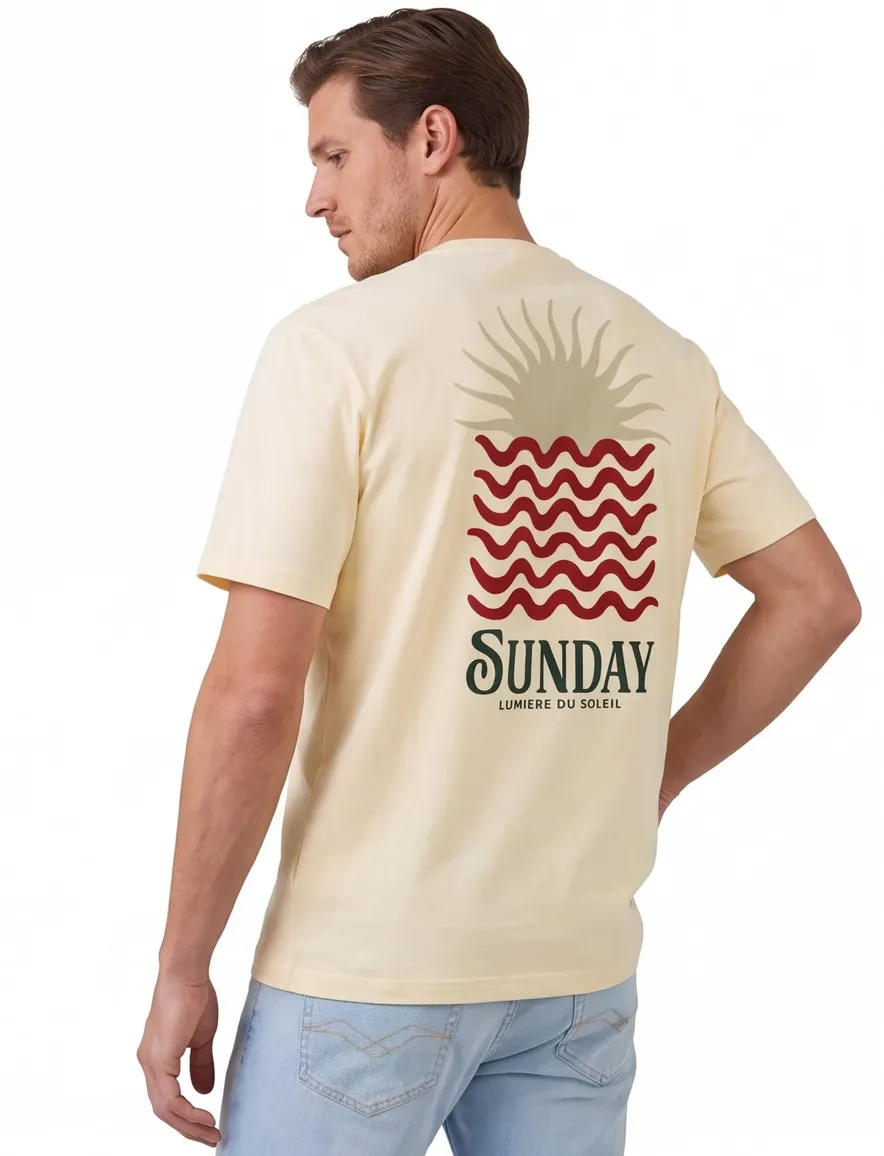 Supply & Co Ezra t-shirt gebroken wit backprint