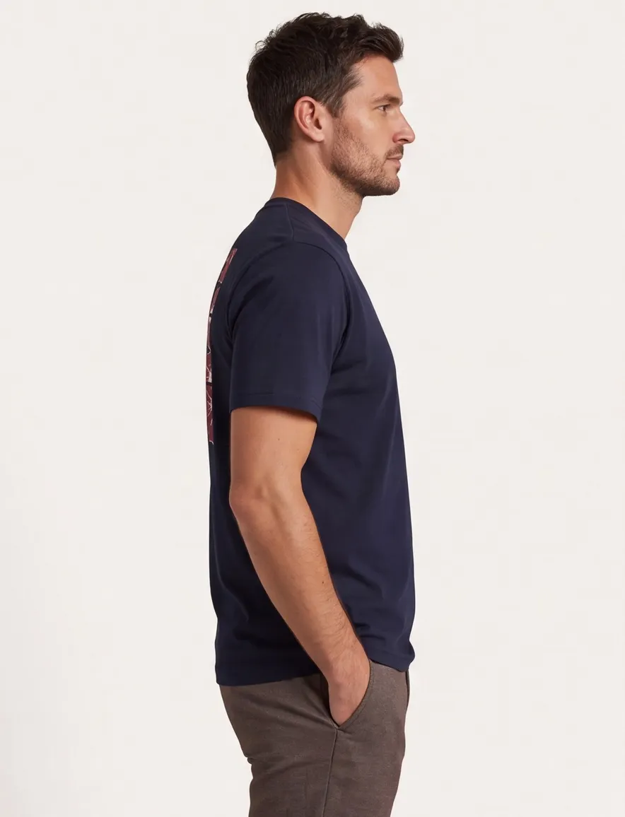 Supply & Co T-shirt donkerblauw met backprint