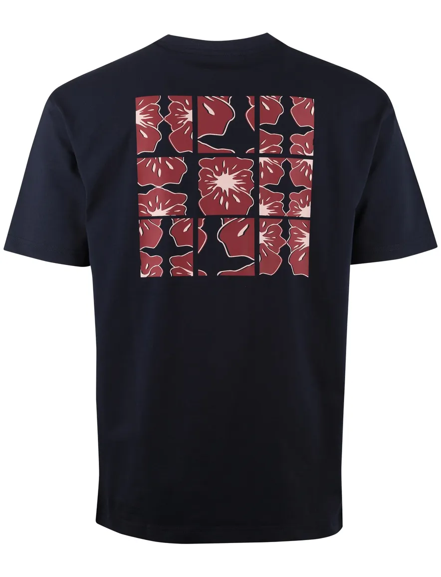 Supply & Co T-shirt donkerblauw met backprint