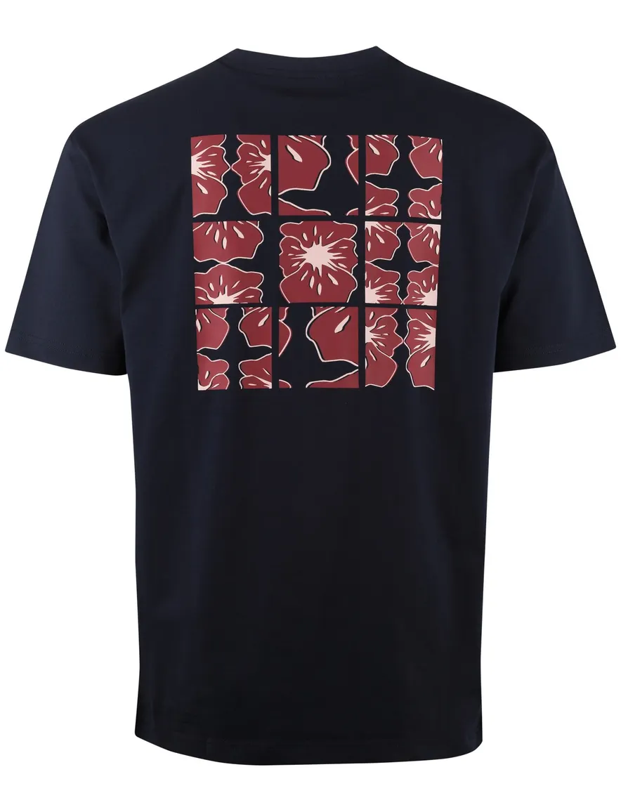 Supply & Co T-shirt donkerblauw met backprint
