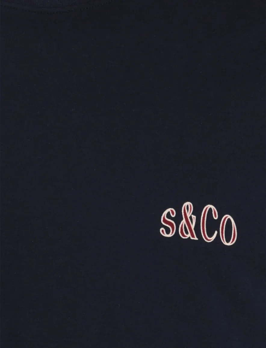 Supply & Co T-shirt donkerblauw met backprint