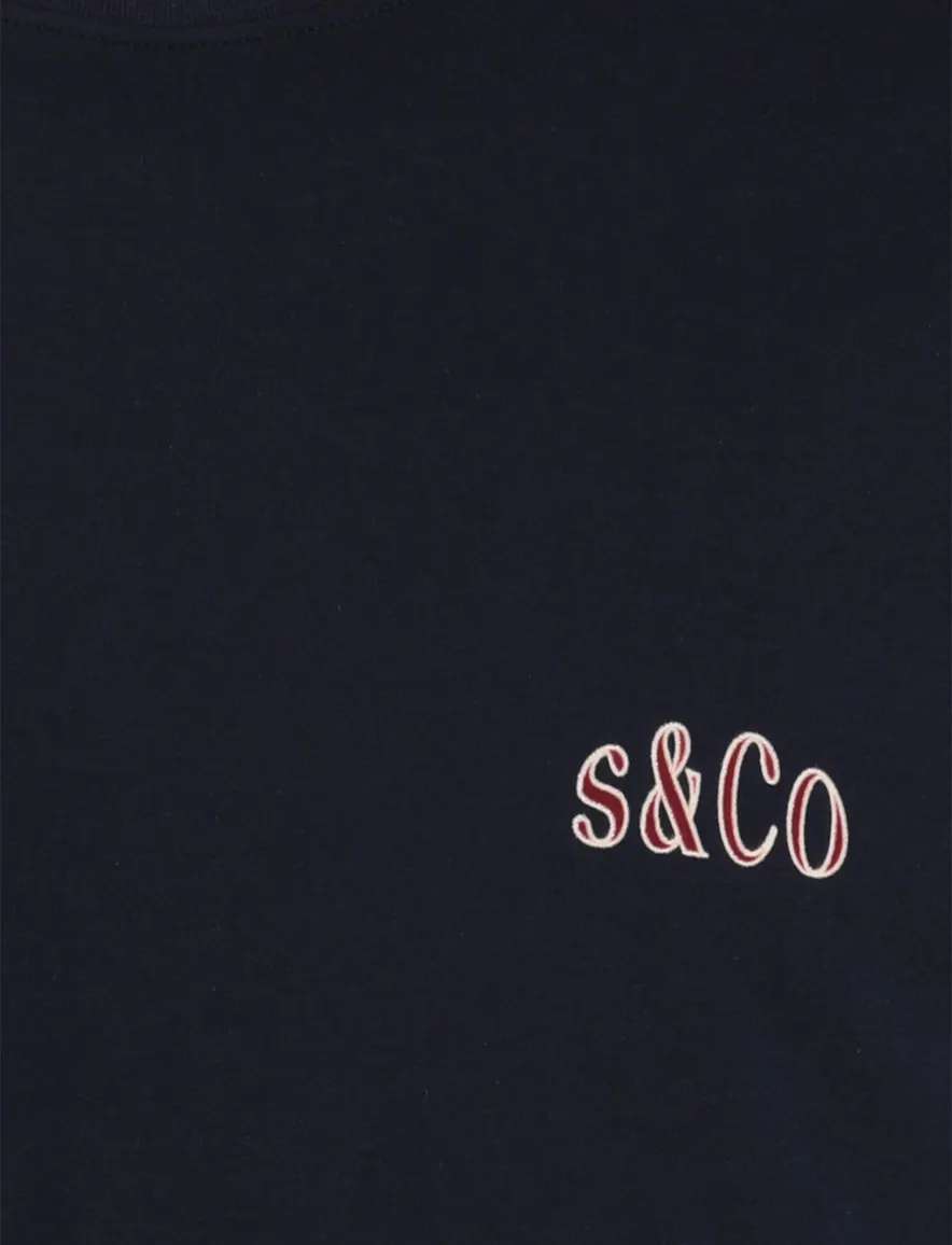 Supply & Co T-shirt donkerblauw met backprint
