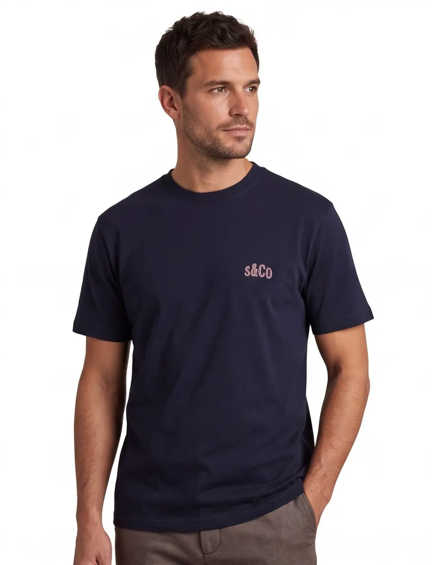 Supply & Co T-shirt donkerblauw met backprint