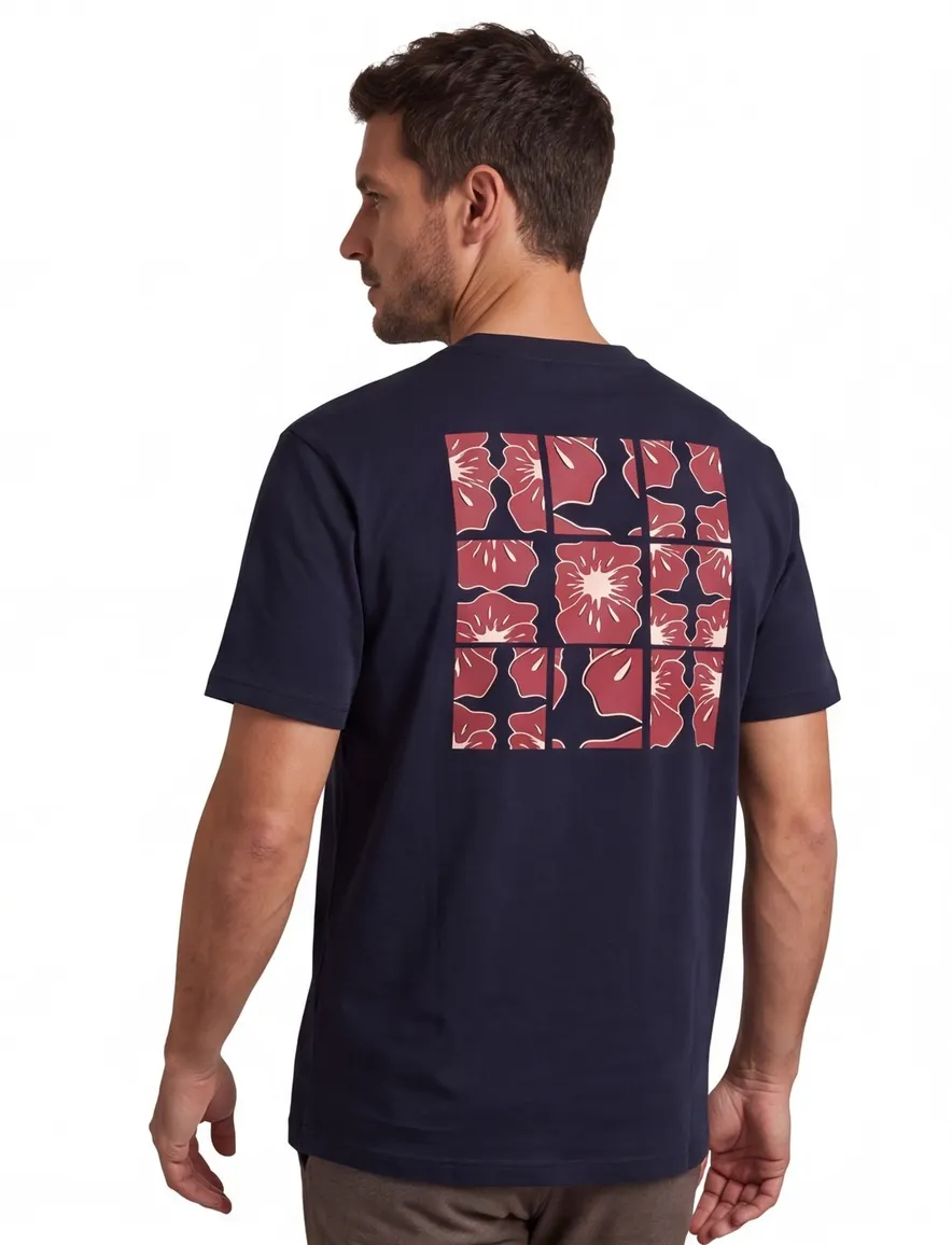 Supply & Co T-shirt donkerblauw met backprint