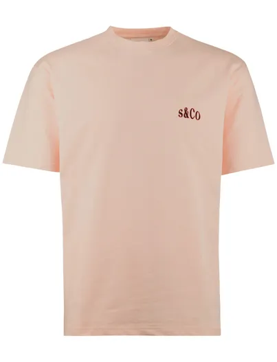 Supply & Co Donkerblauw T-shirt Supply & Co met backprint bloemen vakjes