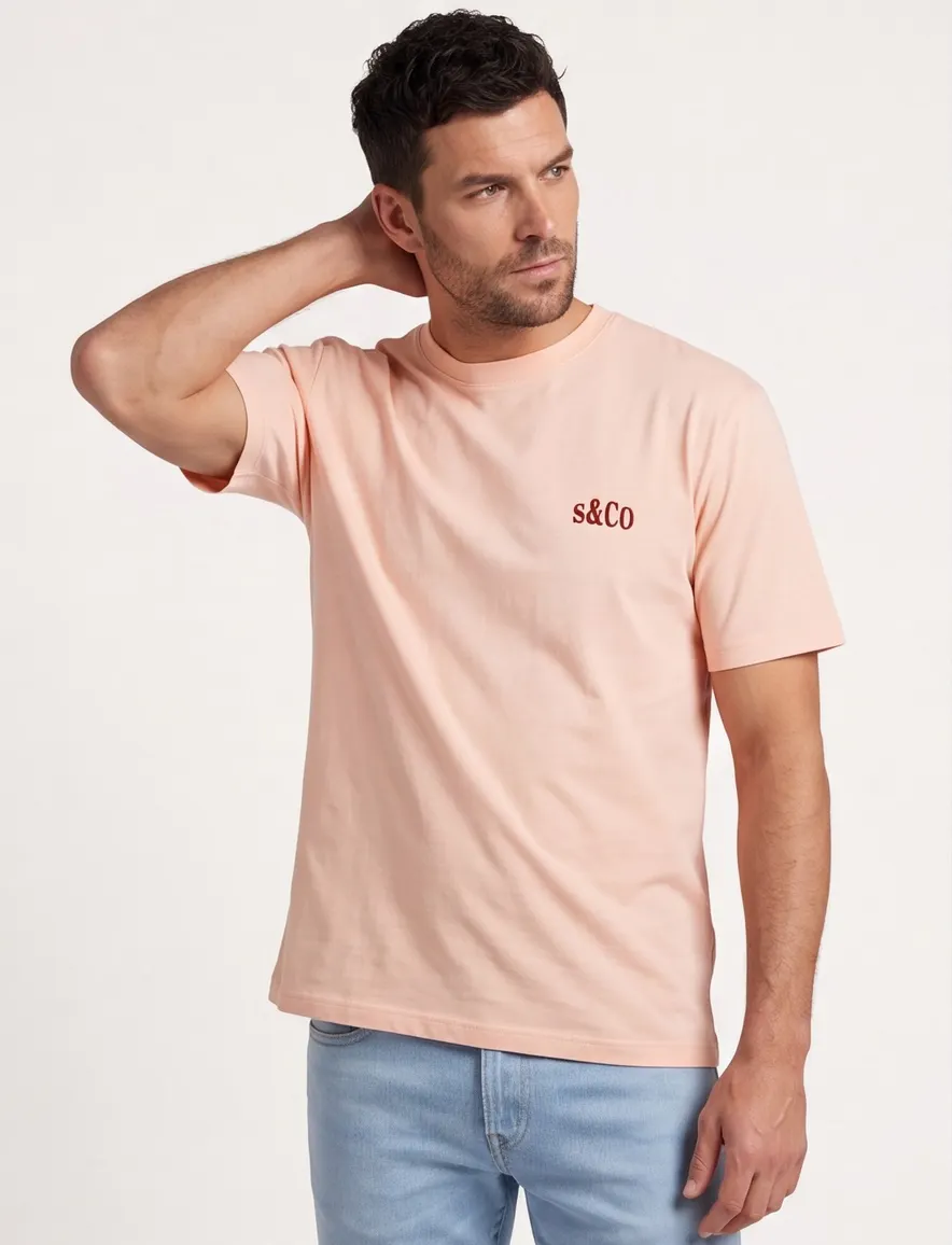 Donkerblauw T-shirt Supply & Co met backprint bloemen vakjes