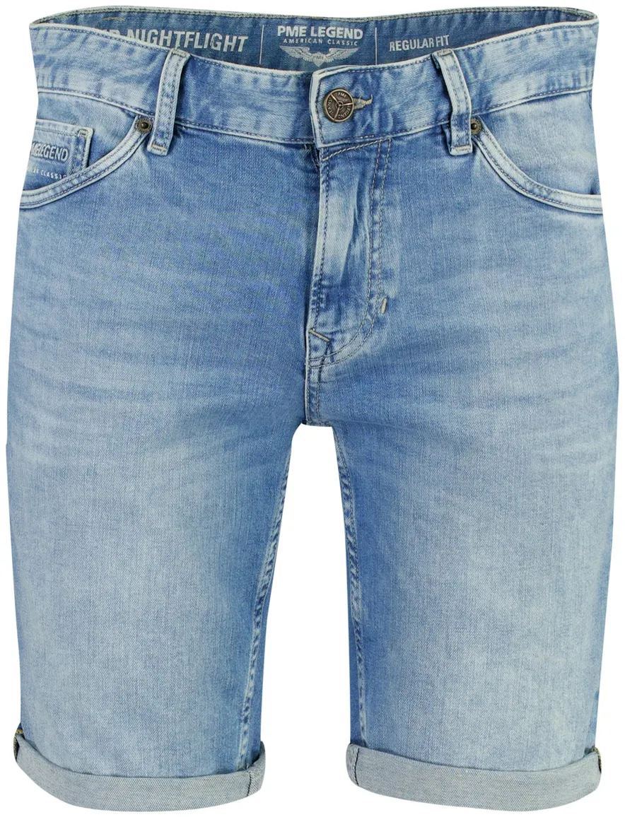 PME Legend Nightflight shorts blauw gemêleerd regular fit