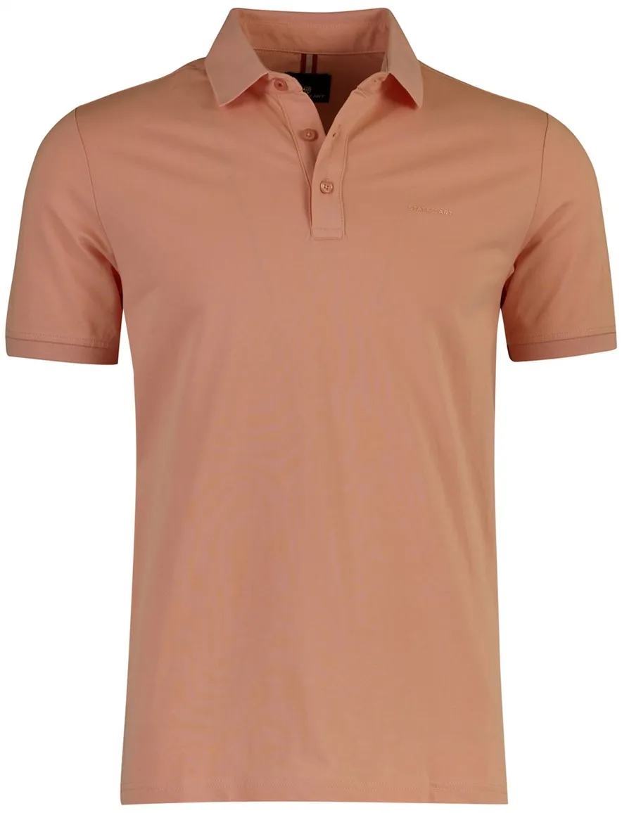 Oranje polo 3 knopen State of art normale fit