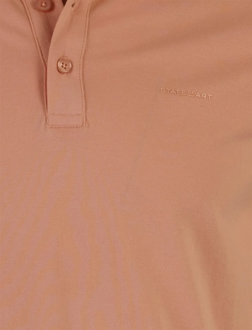 State of art polo oranje 3-knoops korte mouw