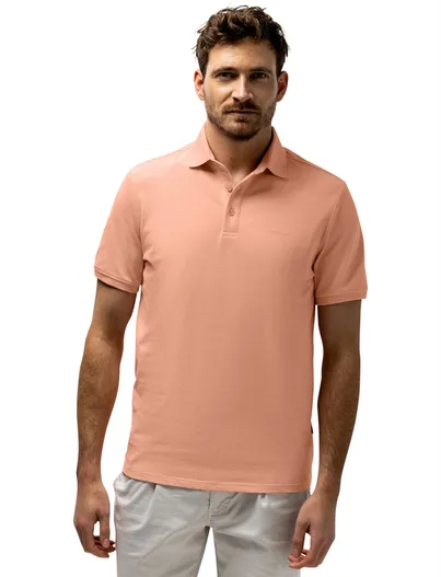 State of Art State of art polo oranje 3-knoops korte mouw