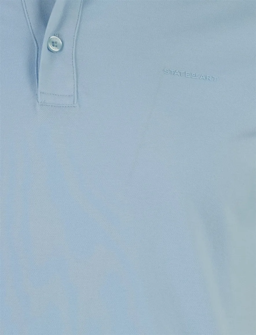 State of art polo 3-knoops lichtblauw