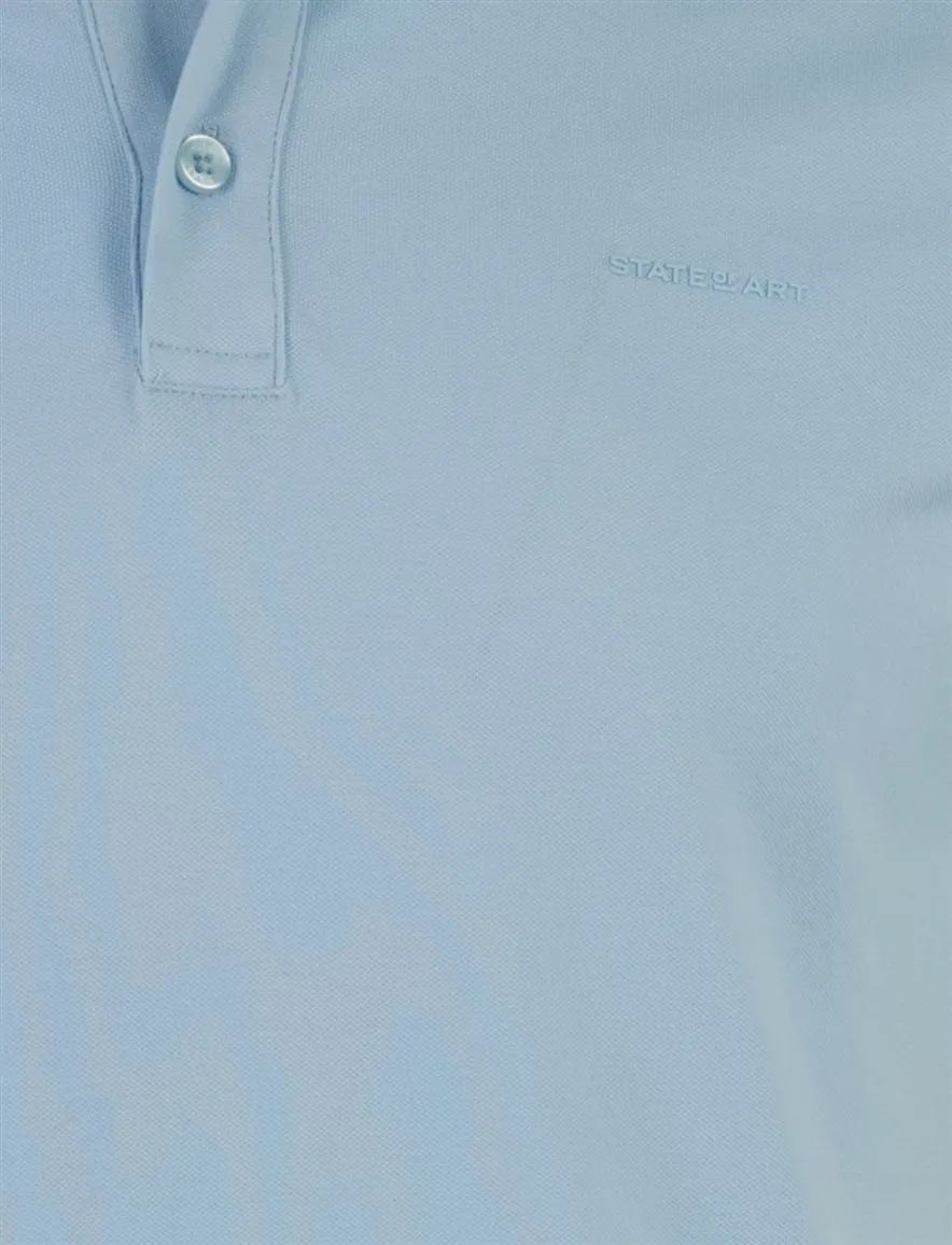 State of Art polo lichtblauw pique