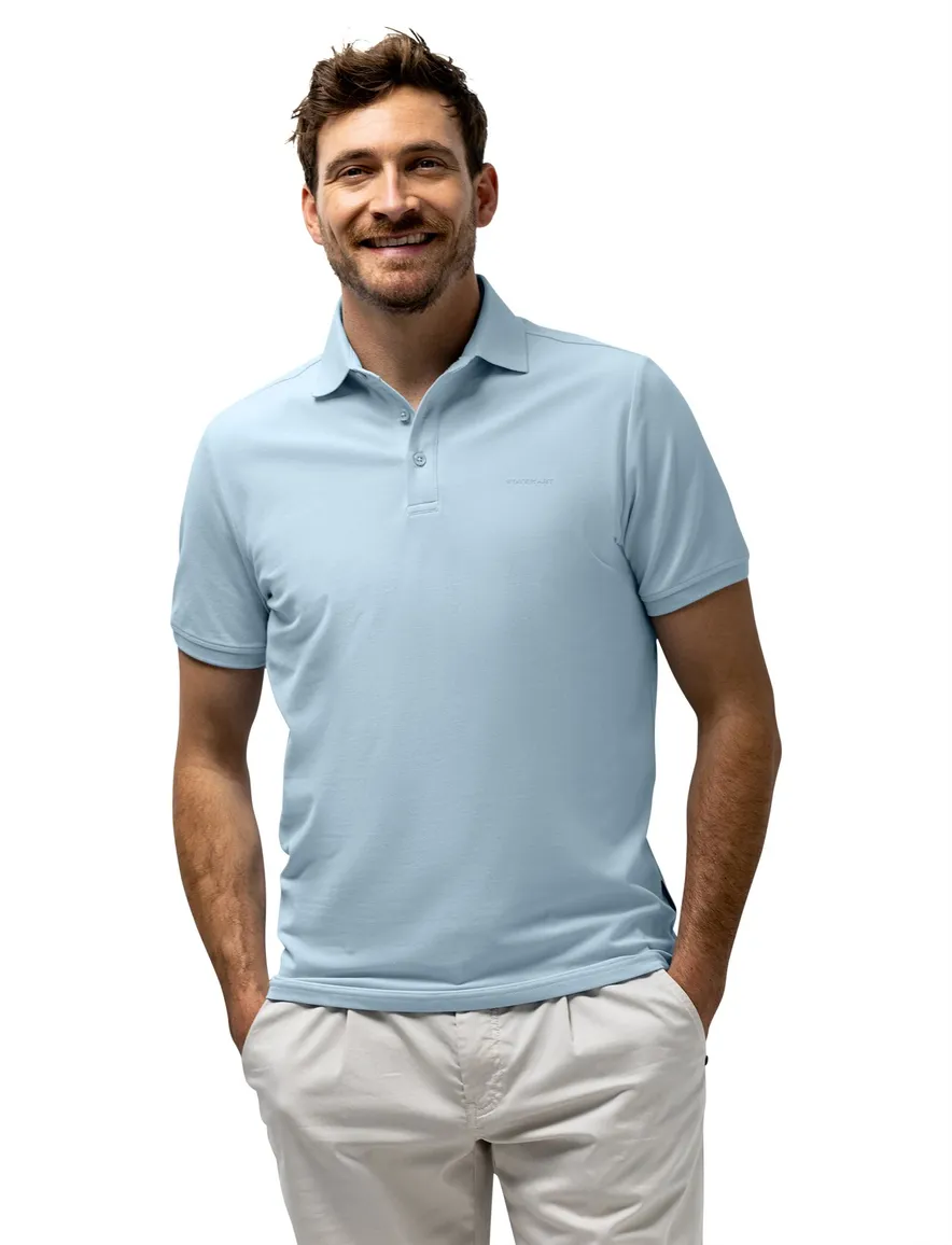 State of art polo 3-knoops lichtblauw