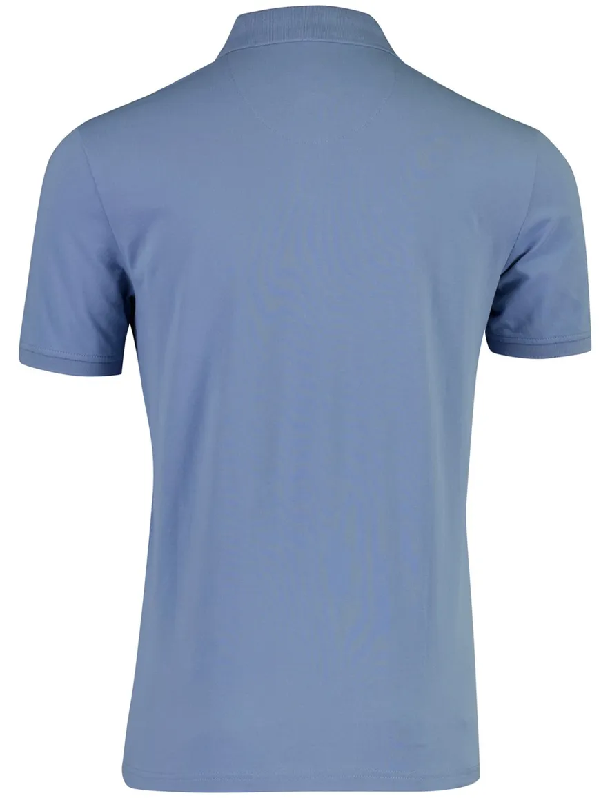 Blauwe polo State of art normale fit korte mouw