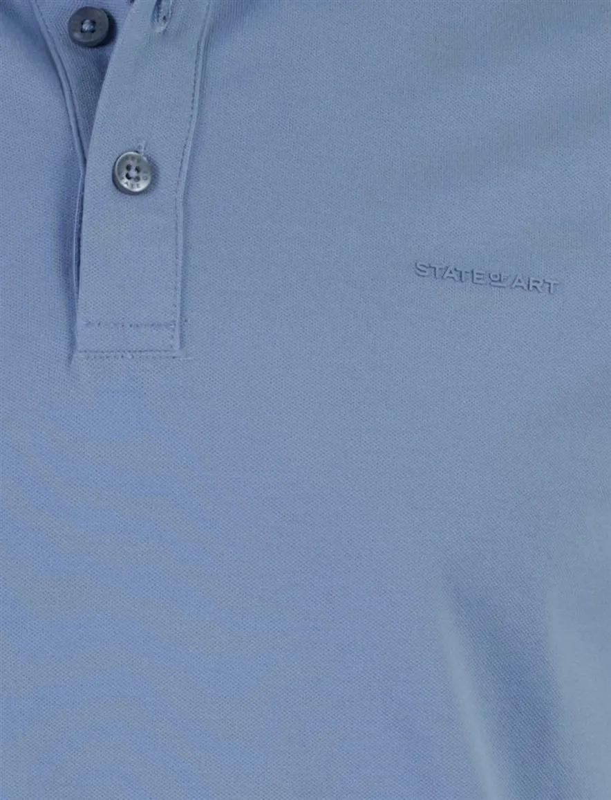 State of Art polo blauw pique