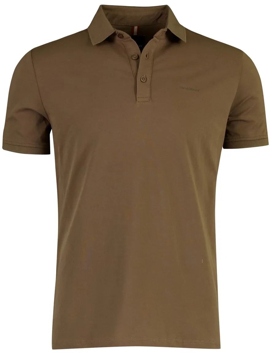 State of art polo bruin normale fit 3-knoops