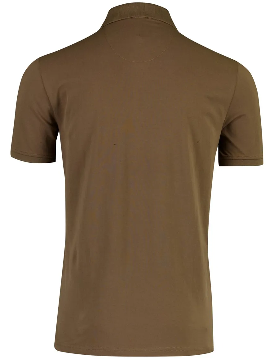 State of art polo bruin normale fit 3-knoops