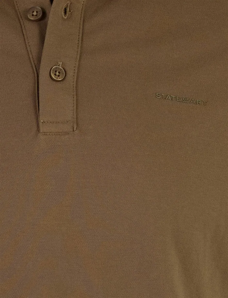 State of Art polo bruin pique